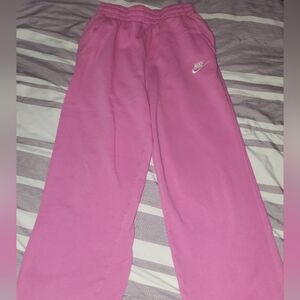 Nike Kids Pink Sweatpants Wide Leg Girls Large